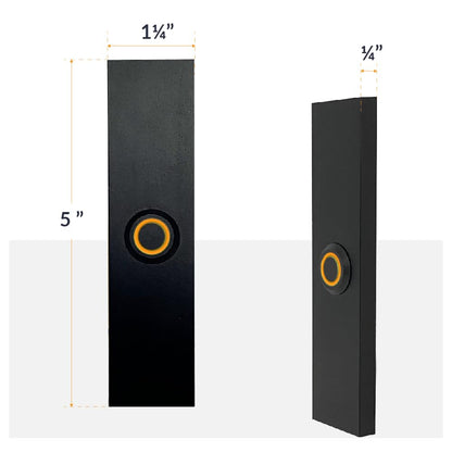 Newhouse Hardware Rectangular Lighted Wired Metal Doorbell Button in Black BT6BL, for Doorbell Chime, Buzzer, or Ringer, Door Bell Button Only, Buzzer Button with LED Button Light