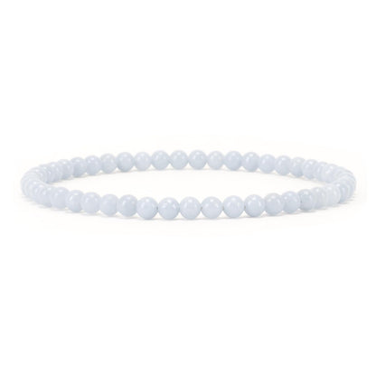 Cherry Tree Collection - Small, Medium, Large Sizes - Gemstone Beaded Bracelets For Women and Men - 4mm Round Beads (Angelite, Medium)