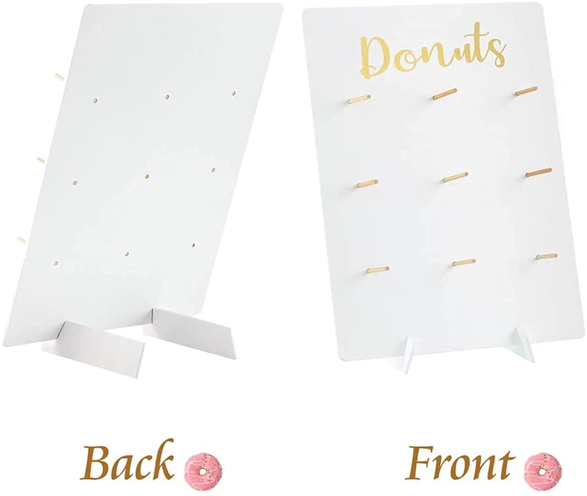 Donut Stand for Party, Wood Donut Bar Display Board Holds 9 Donuts