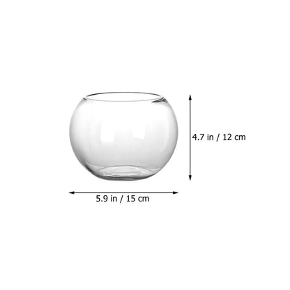 DOITOOL Round Glass Fish Bowl Vase Micro Landscape Container Moss Ecological Terrarium for Indoor Plant Decoration 5.90X5.90X4.72In Home Office Centerpiece