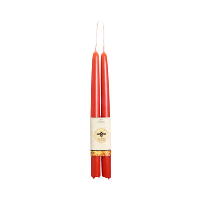 Big Dipper Wax Works Pumpkin Hand-Dipped Beeswax Taper Candles – 12” x 7/8”, 2-Pack, 100% Pure Beeswax, Long Burning, Clean, Cotton Wick, Handmade in USA, Home Décor & Wedding Candles