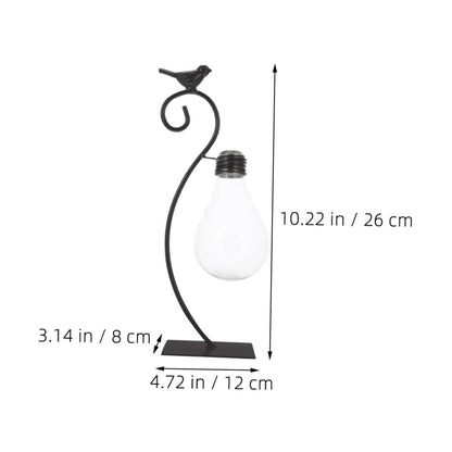 MAGICLULU Creative Hydroponic Glass Small Vase with Metal Stand, Decorative Tabletop Bird Plant Terrarium for Home Décor and Modern Living Room Centerpiece