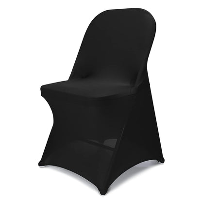 Babenest 100PCS Spandex Folding Chair Covers, Halloween Upgraded Universal Stretch Washable Fitted Chair Slipcovers Protector for Wedding, Holidays, Banquet, Party, Celebration (Black)