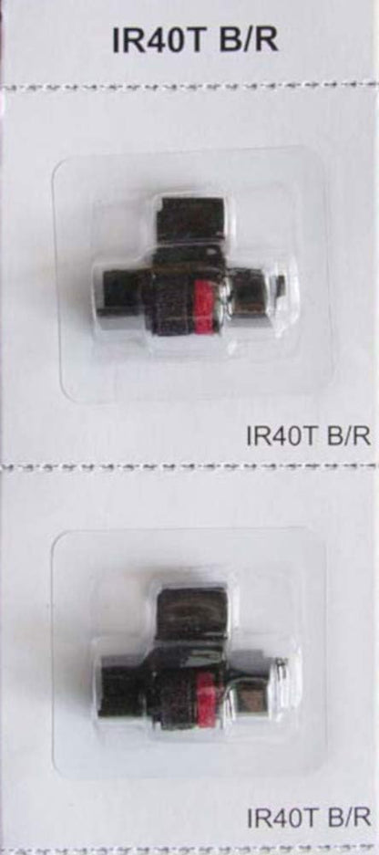 (2 Pack) Sharp EL-1611V EL-1750V EL-1801V Calculator Ink Roller, Black/Red Ink EA772R Compatible Also Fits Casio IR-40T HR-170RC HR-200RC HR-300RC Canon CP13 P23-DHV-3 Catiga CP30A CP90A and More