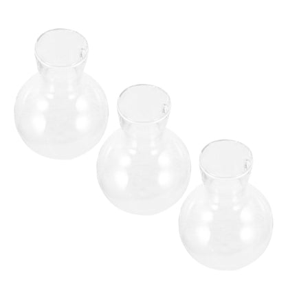Abaodam 3pcs Hydroponic Plant Vase Glass Propagation Planter with Wooden Stand High Borosilicate Glass Bulb Vase for Desktop Indoor Plant Terrarium Gardening Decor