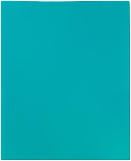 JAM PAPER Plastic 2 Pocket POP Folders - Durable School Folders - Teal Blue - Bulk 48/Pack