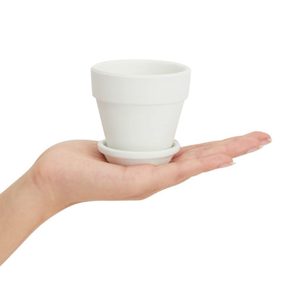 Juvale Mini Terracotta Pots - Pot with Drainage Hole - Versatile Succulent & Herb Planter - Paintable White Planter for Custom Decor - Pack of 12, White, 2.9 x 2.9 x 2.5 in