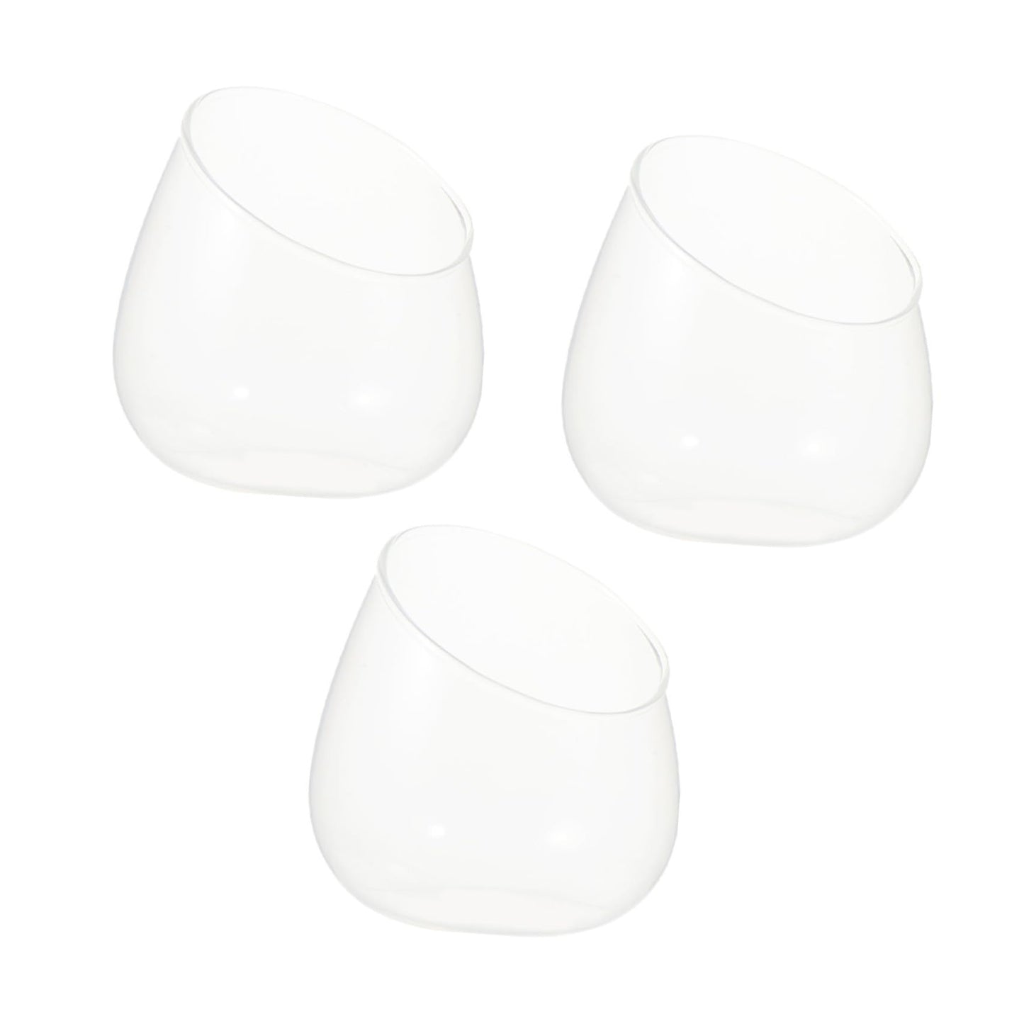 Homoyoyo 3pcs Glass Slant Cut Terrarium Bottles for Micro Landscape, Tabletop Ecological Glass Display with Angled Opening, Decorative Plant Bottle Set for Home Décor