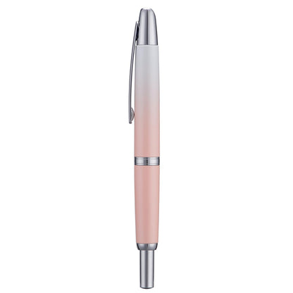 Jinhao 10 Press Fountain Pen with Box, Gradient Peach Pink Retractable Extra Fine Nib with Ink Converter Set (Silver Clip)