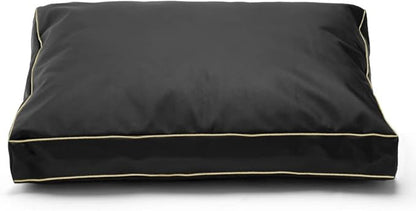 Dog Bed Cover,Waterproof Tough Plastic DIY Pet Bed Cover,Non Stick Hair Easy to Clean Rectangular Fillable Dog Bed Covers with Zipper(Black,44" L x 32" W x 4" Th,Cover Only)