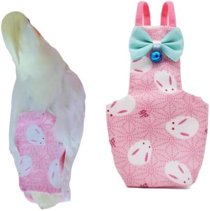Bird Flight Suits Diapers for Monk Parakeets, Conures, Lovebirds, Cockatiels Flight Suits, Parrot Clothes, Bird Training Nappy Suit Liners Clothes (Small,Pink)