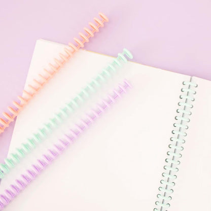 Craftelier - 30 Holes Binding Machine for Planners - A4, A5, A6, A7 and US Letter Size Formats - Includes 6 Spines of Pastel Tones - 5 Sheet Capacity Punch for Notebooks Making and Scrapbooking