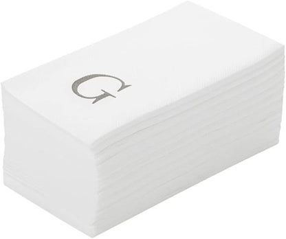 Luxenap 15.8 X 7.9 Inch Linen-Feel Guest Towels, 50 Lettered Hand Towels