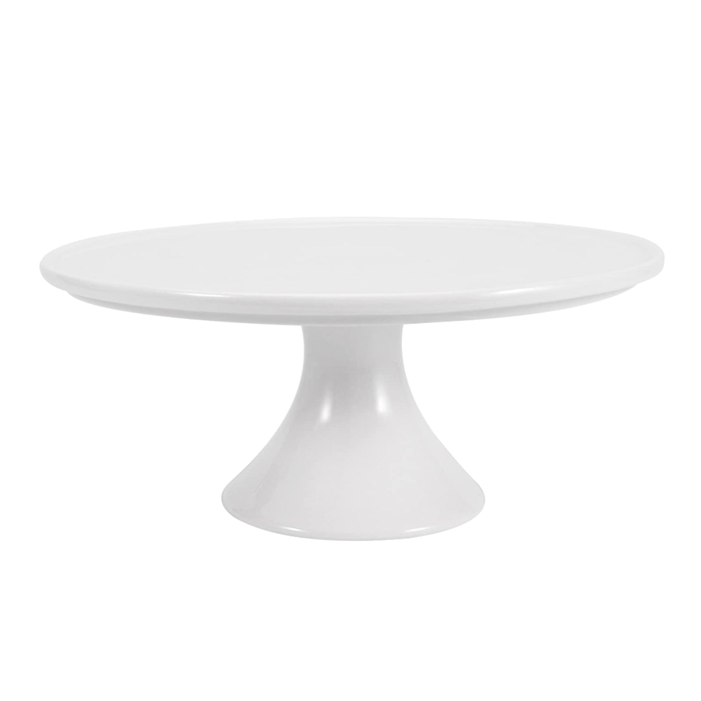 Ceramic Cake Stand, Fits Cakes Up to 8 in, Round White Dessert Pedestal for Cupcakes Cookies Pastries Fruit Display, 1 Pack