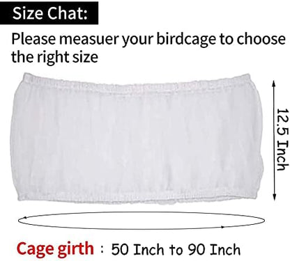 Universal Bird Cage Seed Catcher,Seed Catcher Guard Net Cover,Parrot Nylon Mesh Net Cover,Soft Airy Cage Net Stretchy Skirt for Round Square Cages