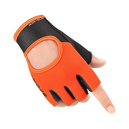 Biking Gloves Kids Boys Girls Cycling Exercise Half Finger Fingerless Gloves Child Motor Bike Riding Anti-Slip Weight Lifting Bikes Workout Climbing Bicycle Glove Gym Skate Glove