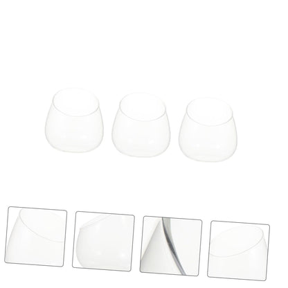 Toyvian Succulent Vase Set 3pcs Slant Cut Glass Ecological Bottles Micro Landscape Desktop Terrarium Containers for Home Office Decor