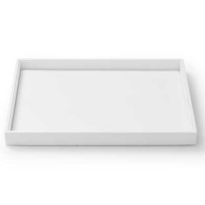 Oirlv Premium White Leather Stackable Jewelry Tray Flat Jewelry Organizer Tray for Jewelry Accessory Trade showcase