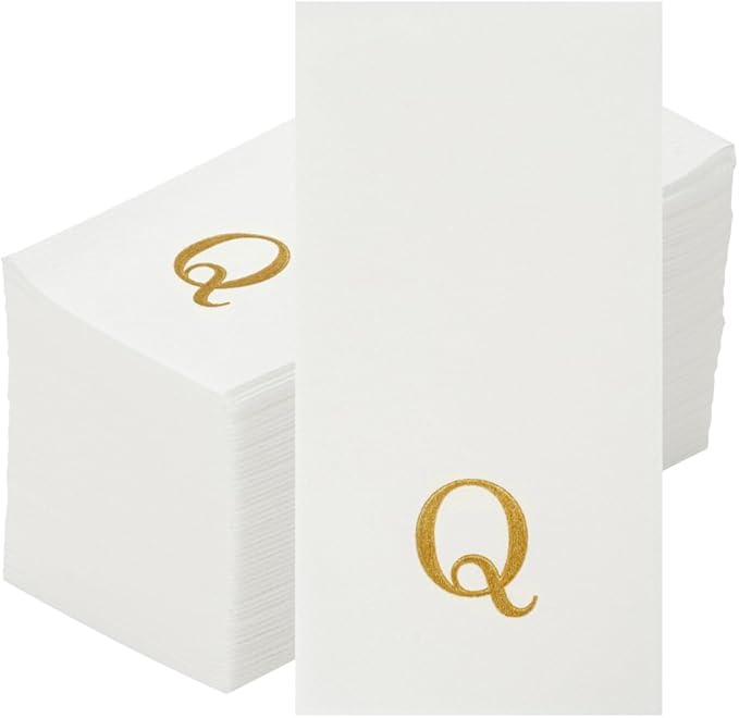 Luxenap 15.8 X 7.9 Inch Linen-Feel Guest Towels, 50 Lettered Hand Towels