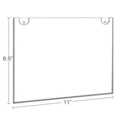 BlueValley 3 Pack Acrylic Wall Sign Holder 8.5x11 Horizontal - Clear Plastic Flyer, Document & Poster Frame for Office, Restaurants, Classrooms, Trade Shows - Wall Mounted Display with Screws & Adhesive Tape