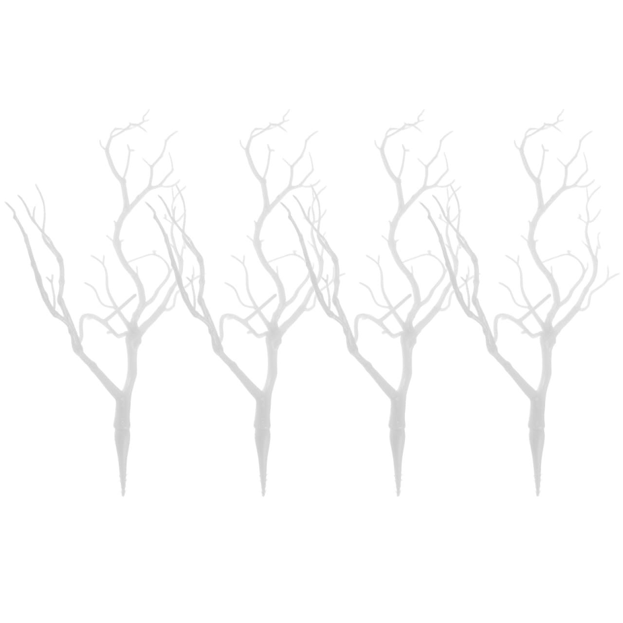 Cabilock 4PCS White Tree Branches for Decoration, Antler Decor, Artificial Branches for Vases and DIY Witch Antler Crafts, Halloween and Christmas Decor