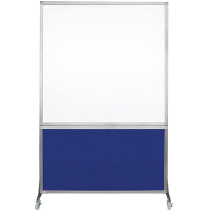 DivideWrite Mobile Whiteboard | Double Sided Dry Erase Board | Portable Office Cubicle Partition | Display for Classrooms, Conference Rooms, Meeting Areas and More | Royal Blue 4' Wide X 6' Tall
