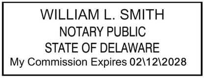 Delaware Rectangular Notary Stamp | Official State Notary Stamp | Official Seals | Meets State Specifications (Delaware, Rectangular Stamp)