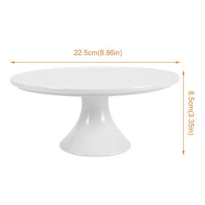 Ceramic Cake Stand, Fits Cakes Up to 8 in, Round White Dessert Pedestal for Cupcakes Cookies Pastries Fruit Display, 1 Pack
