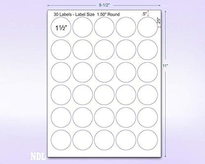 NextDayLabels - 8-1/2 x 11 Neon Color High Light Fluorescent Labels for Laser & Inkjet Printer (Yellow Fluorescent, 1.5" Round - 30 Per Page | 750 Labels)