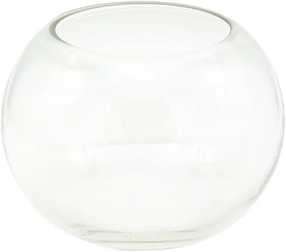 WGV Bowl Glass Vase, Diameter 5.1", Height 3.75", Open Width 3", (Multiple Sizes Choices) Clear Bubble Planter Terrarium Fish Bowl for Wedding Event Home Decor, 1 Piece (VBW0005)