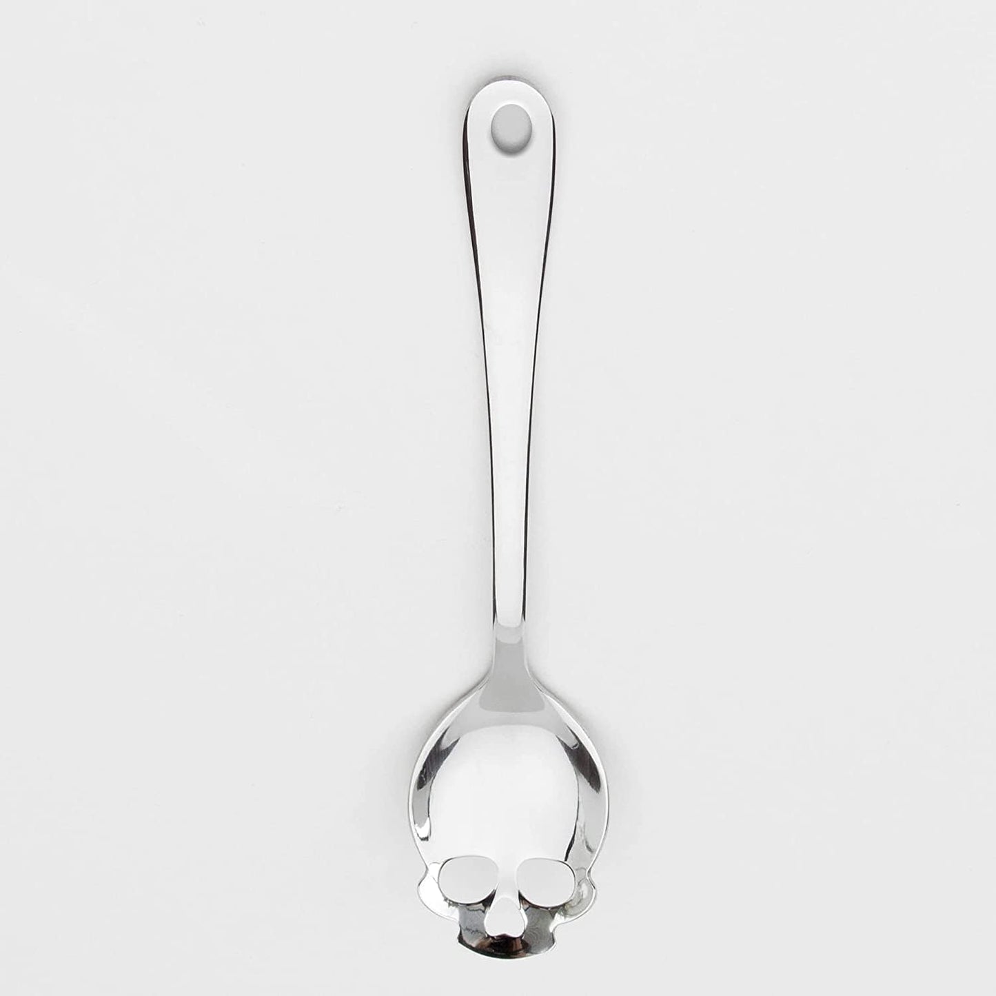 Suck UK Skull Serving Spoon - Gothic Kitchenware - Horror Kitchen Accessories - Goth Halloween Home Decor - Pasta Serving Spoon - Slotted Spoon For Cooking & Straining - Salad Servers - Gothic Gifts