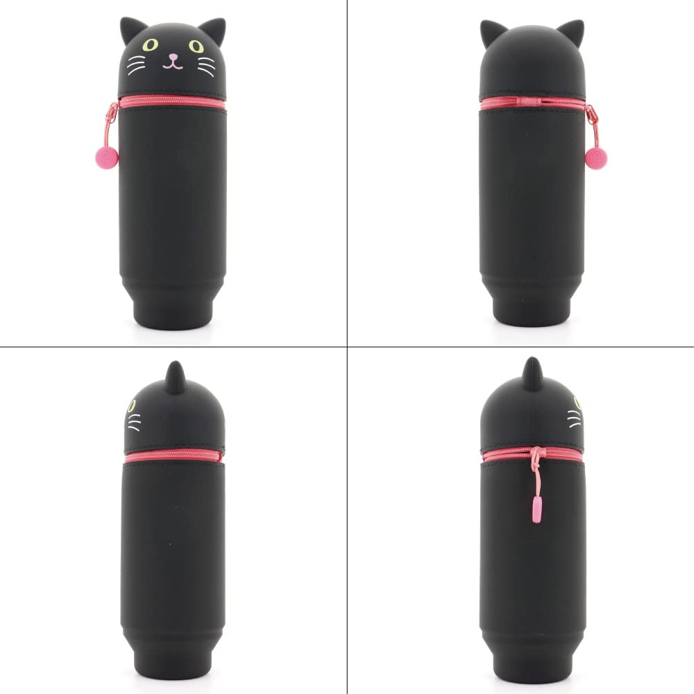 LIHITLAB Kawaii Japanese Bear Large Stand Up Pencil Case For School Office College, Cute School Supplies, Animal Pen Holder Pencil Pouch Holder Girls, Artist Pencil Case, Bear (A7714-1)