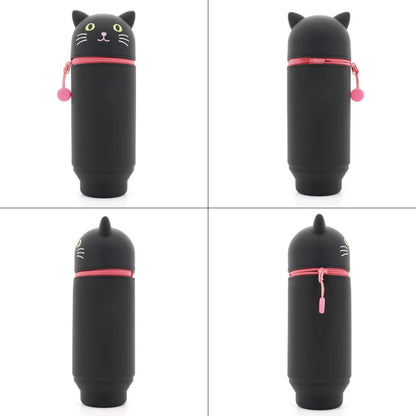 LIHITLAB Kawaii Japanese Bear Large Stand Up Pencil Case For School Office College, Cute School Supplies, Animal Pen Holder Pencil Pouch Holder Girls, Artist Pencil Case, Bear (A7714-1)