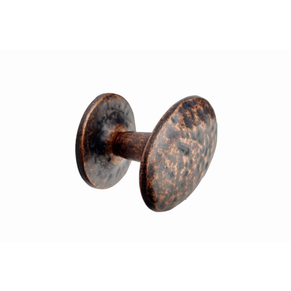 khtumeware 10 Pack Rustic Antique Copper Cabinet Knobs 1-3/4 inch Cabinet Knobs Backplate Hammered Vintage Kitchen Cabinet Handles Hardware for Dresser Drawers.