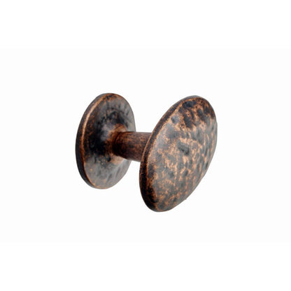 khtumeware 10 Pack Rustic Antique Copper Cabinet Knobs 1-3/4 inch Cabinet Knobs Backplate Hammered Vintage Kitchen Cabinet Handles Hardware for Dresser Drawers.