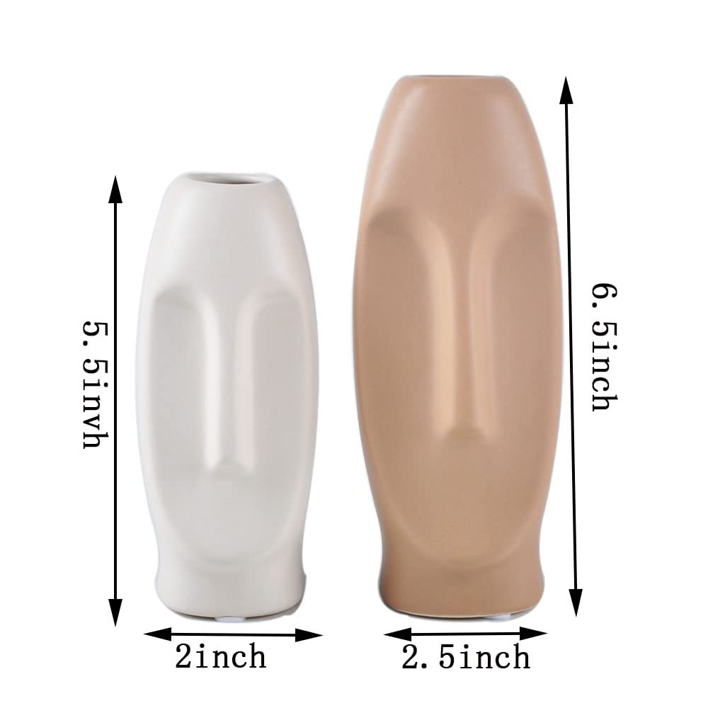 YOUUGIOR Face Planters Pots Unique Face Flower Pot Container for Indoor Outdoor Succulent Flowering Planting(White)