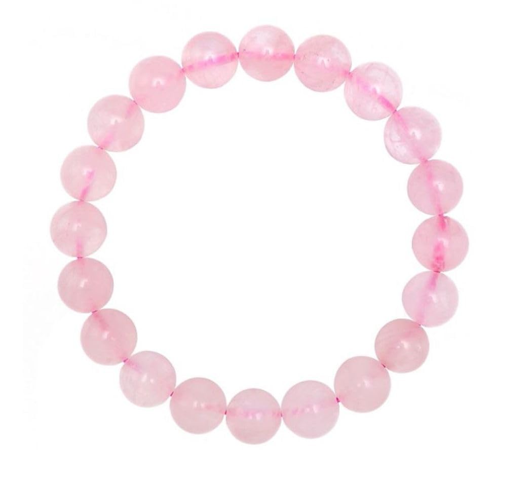 Adabele Real Natural Pink Rose Quartz Gemstone Beaded Bracelet 7 inch Stretch Chakra Healing Crystal Stone Jewelry Women Mom Gift (Unisex) GB8-9