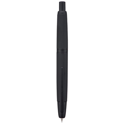 Jinhao 10 Press Fountain Pen with Box, Matt Black Chromium Retractable Extra Fine Nib with Ink Converter Set (Clip Version)