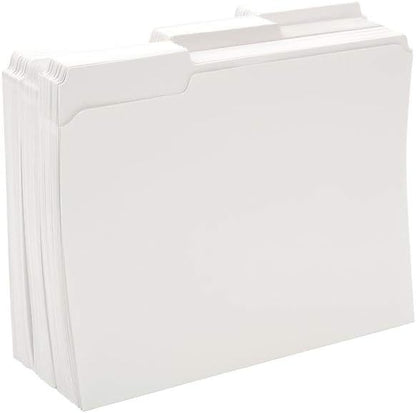 Staples File Folders, Reinforced Tabs, Letter Size, White 100/Box (508986)