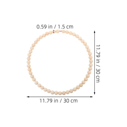 Toddmomy DIY Wood Bead Garland Set with Beaded Hoop Wreath 11.81In for Halloween Christmas Party Decoration and Creative Home Garden Craft Projects