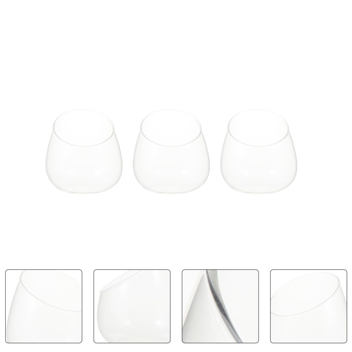 BESPORTBLE 3pcs Slant Cut Glass Landscape Bottles Micro Landscape Ecological Glass Containers for Desktop Plant Terrarium Succulent Decoration