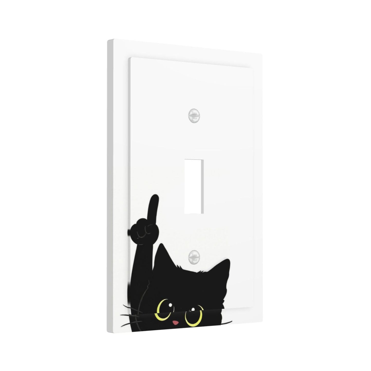 JOOJIAO Decorative Light Switch Covers Funny Cute Black Cat Single Toggle Light Switch Cover Plate 1 Gang Outlet Covers Wall Plate Electrical Device Switchplate Dimmer Faceplate for Bathroom Decor