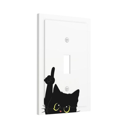 JOOJIAO Decorative Light Switch Covers Funny Cute Black Cat Single Toggle Light Switch Cover Plate 1 Gang Outlet Covers Wall Plate Electrical Device Switchplate Dimmer Faceplate for Bathroom Decor