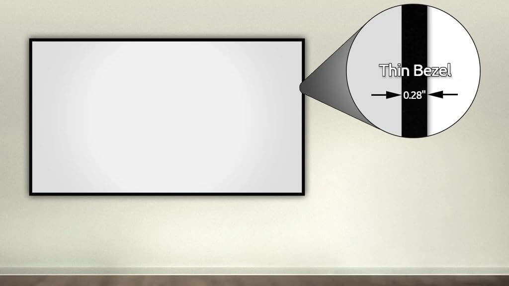 Silver Ticket Products S7 Series 6 Piece Thin Bezel Home Theater Fixed Frame 4K/8K Ultra HD, HDTV, HDR & Active 3D Projection Screen, 16:9 Format, 100" Diagonal, UST ECLIPSE Material S7-169100-ECLIPSE