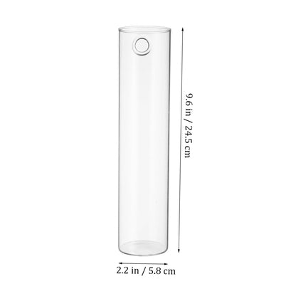VANZACK 2pcs Cylinder Glass Wall Vases Hanging Terrarium Planters for Indoor Plants Easy to Install Propagation Stations for Home and Office Decor