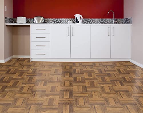 Tivoli Self Adhesive Vinyl Floor Tiles, 45 Tiles - 12" x 12", Light Oak Plank-Look - Peel & Stick, DIY Flooring for Kitchen, Dining Room, Bedrooms, Basements & Bathrooms by Achim Home Decor