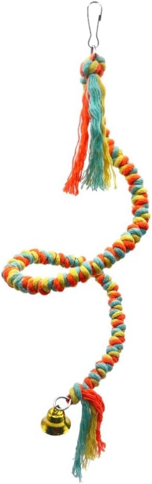Bird Rope Perch Bird Perches for Cage, Colorful Cotton Bendable Rope Perch Swing, Parrot Perch Parrot Toys Parakeet Toys Bird Toys for Parrots (Multi-Color, 20 inch)