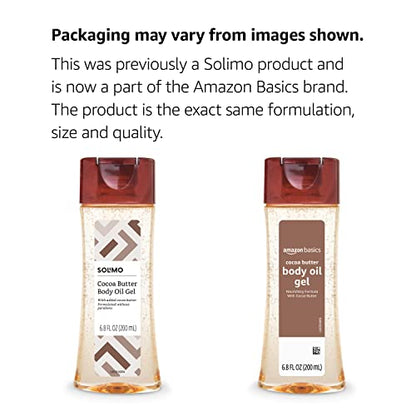 Amazon Basics Body Oil Gel with Cocoa Butter, Paraben Free, 6.8 Fl Oz (Pack of 1) (Previously Solimo)