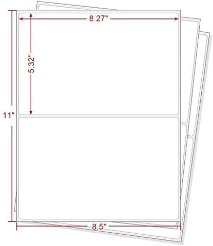 BESTEASY 200 Round Corner Half Sheet Self Adhesive Shipping Labels for Laser and Ink Jet Printers, White Blank (100 Sheets, 200 Labels)