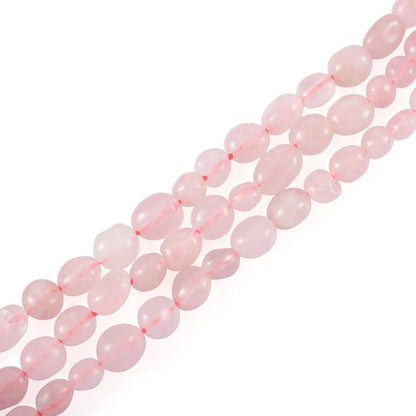 Fashewelry 43Pcs Irregular Natural Rose Quartz Beads Nugget Tumbled Chakra Gemstone Beads Crystal Healing Drilled Loose Beads 9-11x8-9mm for Earring Bracelet Necklace Jewelry Making